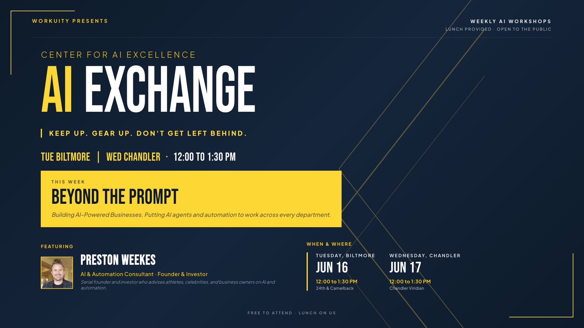 Beyond the Prompt: Building AI-Powered Businesses — AI Exchange at Workuity Biltmore on 2026-06-16