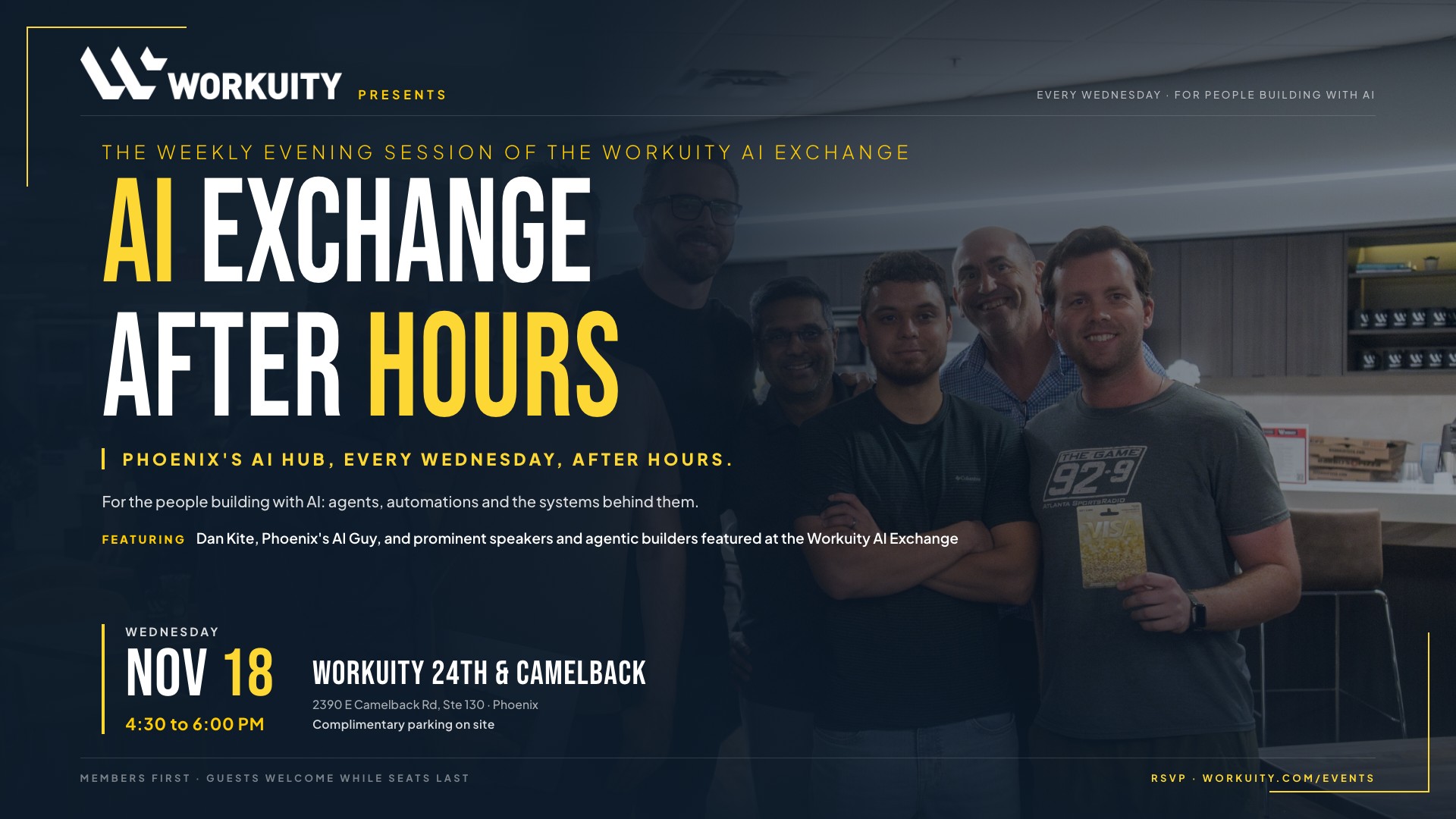 AI Exchange After Hours — Special Event at Workuity Biltmore on Wednesday, November 18